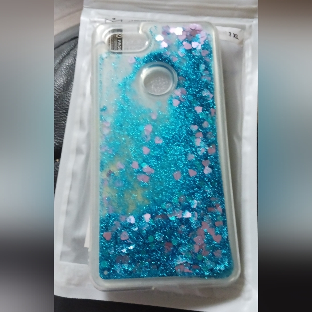 Atump Google Pixel 3XL Blue Floating Heart Case With Screen Protector